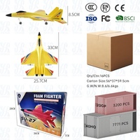 Avion de chasse RC AiJH EPP Su 27, modèle d'avion à voilure fixe, planeur RC, avion RC en mousse anti-chute et incassable