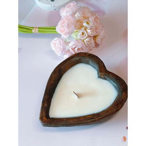 Candela in Legno 'Amore Infinito' per un'Atmosfera Romantica - Product Image 2