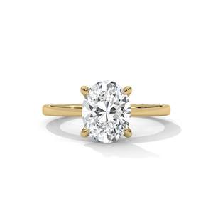 High Custom 10k, 14k Yellow Gold Lab Grown Oval Cut Diamond Side <b>Stones</b> Vintage Style Wedding Engagement Party Ring - Product Image 1