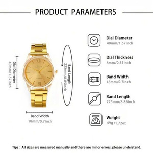 ชุดนาฬิกาควอตซ์สแตนเลสสตีลสไตล์ใหม่ ขนาด 37 มม. หน้าปัดแบบเข็มอนาล็อก พร้อมเครื่องประดับแฟชั่นเรียบง่าย สร้อยคอ กำไล แหวน ต่างหู - Product Image 5