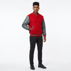 Custom High Quality Wool Varsity <b>Jacket</b> <b>Men</b> Winter College <b>Baseball</b> Letterman Button Decoration Plus Size Stand Breathable - Product Image 1