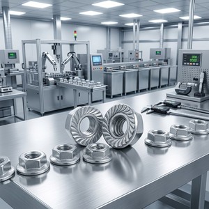 Écrou à bride M12 en acier au carbone électrogalvanisé, écrous à bride hexagonaux anti-desserrage, écrou de blocage pour fixations de pipeline <span class=keywords><strong>EMP</strong></span> de construction - Product Image 4