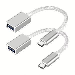 Wholesale Braided <b>USB</b> <b>Type</b> <b>C</b> Male <b>to</b> <b>USB</b> 3.0 Female OTG Cable <b>Adapter</b> Compatible With Phone Laptop Tablet - Product Image 2