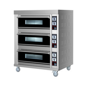 <span class=keywords><strong>Four</strong></span> à sole électrique à trois niveaux <span class=keywords><strong>et</strong></span> six plateaux, à commande par cadran, avec porte vitrée, haute efficacité, pour boulangerie - Product Image 1