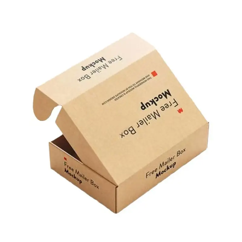 사용자 정의 로고 팩 포장 상자 인쇄 다이 컷 골판지 접이식 크래프트 우편물 배송 우편 상자