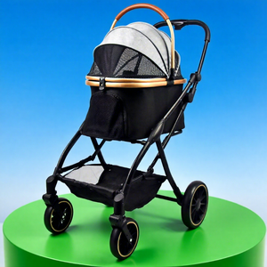 बिल्लियों और कुत्तों के लिए भंडारण टोकरी के साथ 2026 हल्का फोल्डेबल जॉगिंग स्टलर - Product Image 1