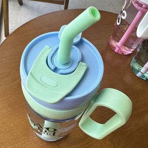 Botella de Agua de Plástico Grande de 1200 ml con Pajita Antiderrames, Linda Taza Portátil para Niños, para Deportes de Verano - Product Image 3