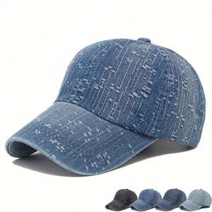 หมวกเบสบอลผ้าแจ็คการ์ดลายลิ้นเป็ดแบบใหม่สำหรับผู้หญิง หมวกเบสบอลผ้าเดนิมกันแดดแฟชั่นลำลองสำหรับผู้ชาย - Product Image 1