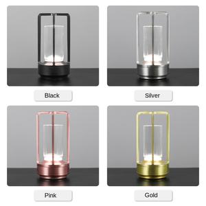 Moderne wiederauf ladbare LED-Tisch lampe aus Metall und Aluminium für das Nachtlicht am Camping im Hotel im Freien mit umwelt freundlichem Design - Product Image 4