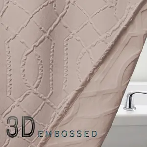 2022 핫 트렌드 OWENIE 멋진 3D 고급 샤워 커튼과 러그 세트 욕실 화이트 패브릭 샤워 커튼 욕실 커튼