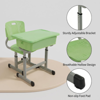 Bureaux et chaises d'école en plastique durables, ensemble de mobilier scolaire moderne pour enfants, pour l'école secondaire, le bureau à domicile