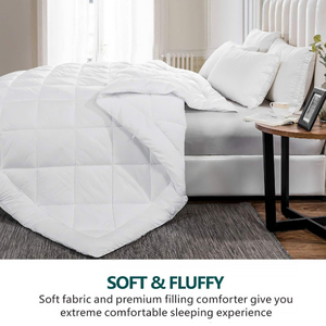 Tùy Chỉnh Mềm Sợi Nhỏ Fluffy Bông Đôi Vua Kích Thước Comforter Với Góc Tab Trắng Nhà Bộ Đồ Giường - Product Image 2