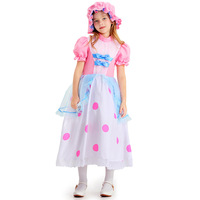 Costume de Jeu de Rôle Princesse Rose à Pois XJHalloween, Costume de Bergeresse