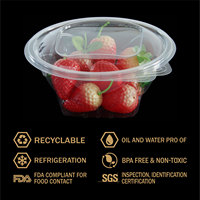 Aanpasbare Plastic Bakje Rpet Materiaal Clamshell Container Voor Sushi Fruitsalade Koekjesverpakking Duurzaam En Milieuvriendelijk