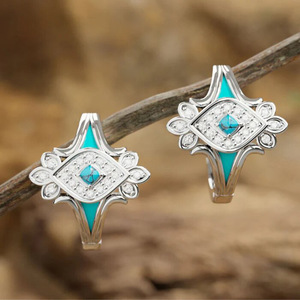 Orecchini Geometrici Bohémien per Donne, Smaltati a Forma di Marquise, Gioielli Chic Vintage alla Moda, Regalo Quotidiano - Product Image 2