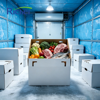Boîtes ondulées imperméables imprégnées de cire de qualité alimentaire avec poignée, impression quadricolore pour fruits de mer, légumes et fruits surgelés