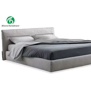 Cama de Almacenamiento Cuadrada Tapizada en Terciopelo, Tamaño Queen Doble, Fabricación Personalizada OEM, Muebles Modernos para Dormitorio, Cama de Madera con Almacenamiento - Product Image 1