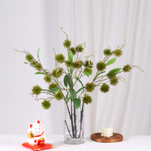 Planta artificial castaño con hojas interior muebles para el hogar jarrón decoración Castanea Mollissima <span class=keywords><strong>Blume</strong></span> planta falsa fruta - Product Image 3