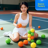 Ball de pickleball extérieur alvéolé 40 trous 26 mm perforé pour l'entraînement, taille 73/74 mm, fabrication chinoise, logo personnalisé disponible