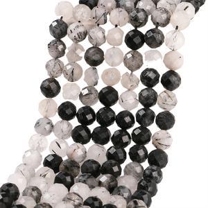 Joyería Jingde, Accesorios de Joyería con Pasador de Pelo Negro Natural de 96 Caras, Cuentas Redondas de Cristal Trenzadas al por Mayor - Product Image 1