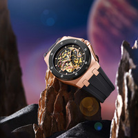 Montres automatiques mécaniques de luxe ONOLA ON3834 pour hommes, mode sport, bracelet en silicone étanche, montre-bracelet tonneau, homme, Reloj Hombre