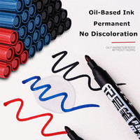 Marqueur permanent à base d'huile, imperméable (noir/bleu/rouge, pointes de 0,5 mm/1 mm) pour le marquage DIY sur papier, CD, métal, plastique, verre