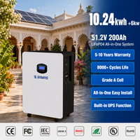 Sistema de Almacenamiento de Energía Doméstico (ESS) Todo en Uno de 6kW 10.24kWh 51.2V 200Ah, con MPPT Integrado, Bluetooth, Monitoreo Remoto por Aplicación, IP54, TUV, 15 Unidades, Venta al Por Mayor