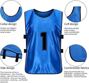 12 pièces Maillots de football en polyester respirant léger pour l'entraînement d'hiver avec logo personnalisé Nom de l'équipe Numéro Maillots de football en maille - Product Image 2