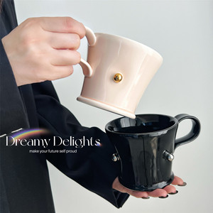 Tasses à café et soucoupes en céramique pour couple, idéales pour la maison et le bureau, parfaites comme cadeau, pour le café, le petit-déjeuner et l'eau - Product Image 4