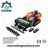 Tondeuse télécommandée sur chenilles FUCHENG multifonctionnelle pour la coupe de l'herbe en pente, dans les vergers et les jardins