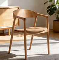 Chaise de salle à manger au design moderne, fabriquée en bois de chêne durable, chaise à accoudoirs pour salle à manger, chaise de cuisine en bois naturel pour la décoration intérieure