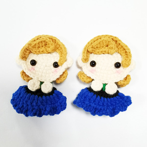 Barrettes à <span class=keywords><strong>cheveux</strong></span> princesse de dessin animé faites à la main Lovey, pinces à <span class=keywords><strong>cheveux</strong></span> BB en laine pour filles, clips au crochet pour enfants - Product Image 2