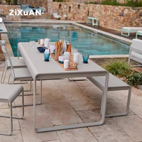 Table et chaises d'extérieur en aluminium pour hôtel, patio, cour, balcon, mobilier de loisirs, chaise de salle à manger, table basse de jardin imperméable
