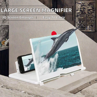 10Inch 3D HD Portable Phone Screen Video Magnifier Large Screen Amplifier 3D Magnifying Glass Holder Battery Powered Model