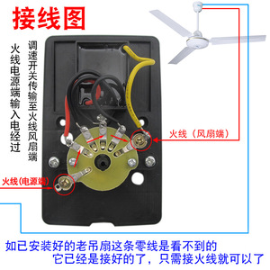 Controlador de velocidad universal para ventilador de techo, interruptor de 5 velocidades de plástico de 120 mm x 75 mm x 36 mm para uso doméstico - Product Image 4