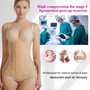 Faja Colombiana de Alta Compresión con Control de Abdomen y Varillas de Acero, Body para Mujer con Abertura en la Entrepierna, Etapa 1 Postoperatoria, Faja Moldeadora al por Mayor - Product Image 4