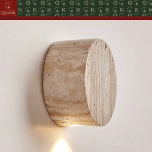 Lámpara de Pared Cilíndrica de Travertino Beige Natural Sólido para Dormitorio, Escalera, Sala de Estar, LED COB, OEM, ODM, Personalizable, GOLDKING - Product Image 4