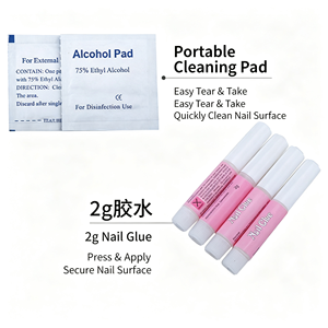 Kit d'outils pour ongles à presser en gros, ensemble d'accessoires de manucure, colle à ongles, lingettes alcoolisées, lime à ongles, bâtonnets en bois pour faux ongles, fourniture en vrac - Product Image 3