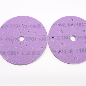 6 Papel de <span class=keywords><strong>lija</strong></span> <span class=keywords><strong>circular</strong></span> Disco de lijado púrpura de cerámica Máquina de gancho y bucle industrial <span class=keywords><strong>para</strong></span> papel de pulido de automóviles - Product Image 1