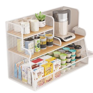 Multi Layer Desktop Storage <b>Rack</b> 30x25x40cm Metal Mesh Organizer For <b>Kitchen</b> Office Living Room Food Sundries Storage - Product Image 5