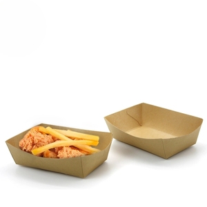 Wholesale Eco Friendly Paper Food Trays Disposable Folding Serving <b>Containers</b> for <b>Takeaway</b> Restaurant Cafe Bakery Fast Food - Product Image 2