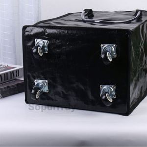 Custom Logo <b>Shopping</b> <b>Bag</b> Foldable <b>Wheeled</b> Durable Spacious Portable Grocery <b>Bag</b> <b>Shopping</b> Trolley Rolling Handbag Customizable - Product Image 4