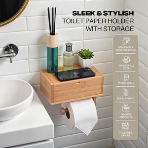 <span class=keywords><strong>Porta</strong></span> carta igienica in bambù Premium con <span class=keywords><strong>salviette</strong></span> <span class=keywords><strong>porta</strong></span> fazzoletti in legno supporto a <span class=keywords><strong>parete</strong></span> e salviettine, <span class=keywords><strong>porta</strong></span> <span class=keywords><strong>salviette</strong></span> - Product Image 4