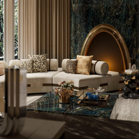 Canapé haut de gamme, meubles de Foshan, design italien, service de rendu 3D, design d'intérieur, villas, salon avec meubles
