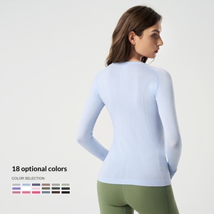 Camiseta Deportiva de Yoga de Manga Larga para Mujer, Ajustada, Sin Costuras, Estilo Naked Sense, 100% Nailon, Marca Under Lulu - Product Image 4