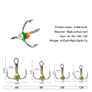 <span class=keywords><strong>Hameçons</strong></span> de pêche sur glace d'hiver en acier à haute teneur en carbone, <span class=keywords><strong>hameçons</strong></span> à œil diamanté, <span class=keywords><strong>hameçons</strong></span> triples à pointe retournée - Product Image 2