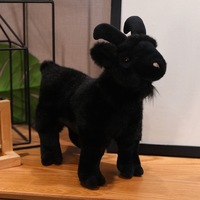 Peluche de chèvre réaliste personnalisée, chèvre noire/blanche, peluche réaliste de mouton, décoration de ferme, cadeaux pour enfants
