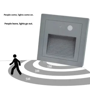 Lampe de sol de type 86 encastrée pour extérieur, détection de présence humaine, étanche IP65, éclairage d'escalier pour paysage et cour - Product Image 3