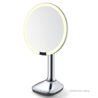 WINER M & G miroir de maquillage HD en acier inoxydable à détection intelligente de bureau à LED de luxe