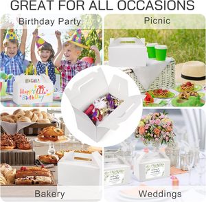 Hộp đầu hồi lớn có tay cầm hộp quà màu trắng hộp goodie cho đám cưới sinh nhật - Product Image 6